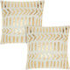 Mina Victory Luminescence Raised Tribal Print Ivory/Gold 18-inch Throw Pillow (Set of 2) by Nourison - Thumbnail 0