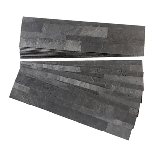 Link to Aspect Charcoal Slate Peel and Stick Stone Backsplash 15 sq. ft. Kit Similar Items in Tile