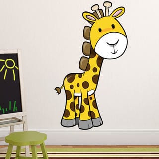 Giraffe Fabric Wall Decal, 4' Tall 100% Woven Fabric Adhesive Decal