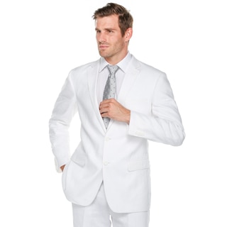 Verno Men's White 100-percent Linen Classic Fit Suit