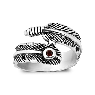 Tribal Spirit Feather Wrap Cubic Zirconia .925 Silver Ring (Thailand)