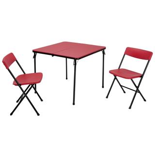 COSCO 3-piece Indoor/ Outdoor Center Fold Table and 2 Chairs Tailgate Set