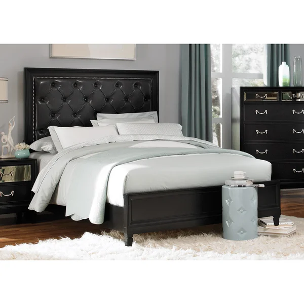 Coaster Company Black Button-tufted Leather Bed