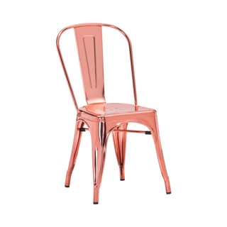 Amalfi Chrome Rose Gold Steel Side Chair (Set of 4)