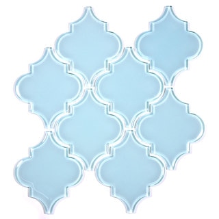 'Baby Blue' Arabesque Water Jet Tiles