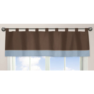 Sweet Jojo Designs Soho Blue and Brown Collection Window Curtain Valance