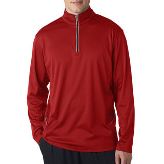Cool and Dry Sport Quarter Zip Men's Pullover Red Sweater()