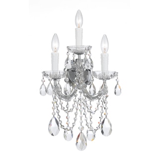 Crystorama Maria Theresa Collection 3-light Gold/Crystal Wall Sconce