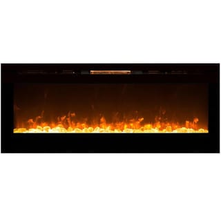 Gibson Living Alpine 60 Inch Crystal Built-In Recessed Indoor Wall Mounted Electric Fireplace