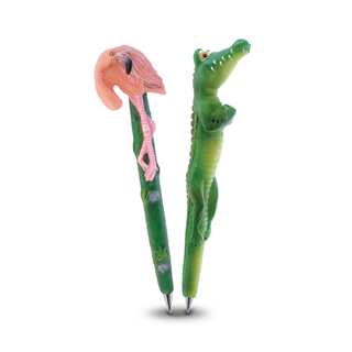 Puzzled Inc. Planet Pen Collection Flamingo and Alligator Pen Set