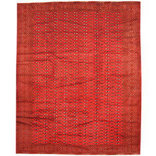 Herat Oriental Afghan Hand-knotted 1960s Semi-antique Tribal Turkoman Wool Rug (9'8 x 11'9)
