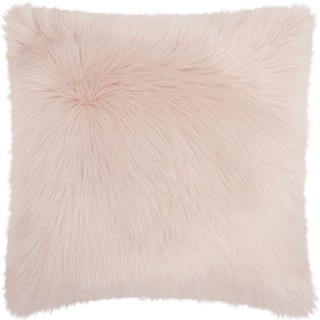 Mina Victory Faux Fur Rose Throw Pillow (22-inch x 22-inch) by Nourison