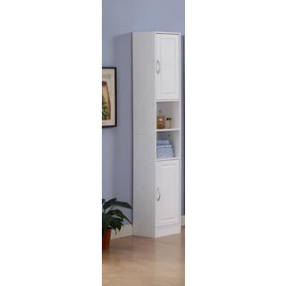 White Tower Cabinet with Top and Bottom Doors