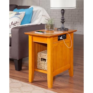 Nantucket Chair Side Table with Charger Caramel Latte