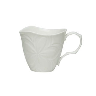Clematis White Porcelain 10-ounce Mugs (Set of 6)