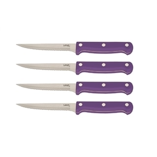 Ginsu Essential Series Purple Stainless Steel/Resin 4-piece Steak Knife Set