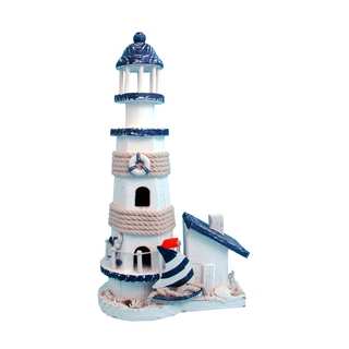 Puzzled Ocean Blue Plastic Nautical Lighthouse