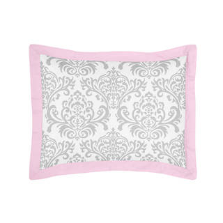 Pink and Gray Elizabeth Collection Standard Pillow Sham by Sweet Jojo Designs