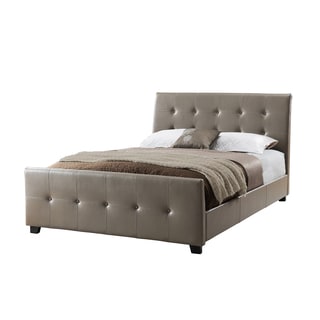 LYKE Home Aria Taupe Tufted Platform Bed