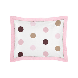 Pink and Chocolate Mod Dots Collection Standard Pillow Sham by Sweet Jojo Designs