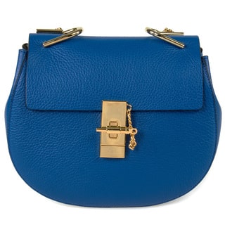 Chloe Drew Medium Blue w/Gold Hardware Chain Shoulder Handbag