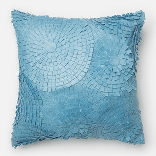 Felted Modern Ruffled Down Feather or Polyester Filled 18-inch Throw Pillow or Pillow Cover