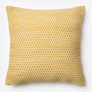 Poplin Lemon Woven Wool Down Feather or Polyester Filled 22-inch Throw Pillow or Pillow Cover