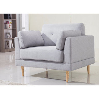 Mid Century Modern Ultra Plush Linen Fabric Accent Chair