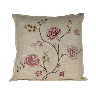 Serenta Faux Linen Embroidery Decorative Throw Pillow 2-piece Set