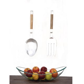 Urban Designs Chrome Aluminum/Wood 2-piece Small Utensil Wall Art