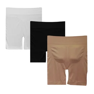 Black/White/Tan 3-piece Firm Tummy Control Shorts with Enhanced Butt Area Set
