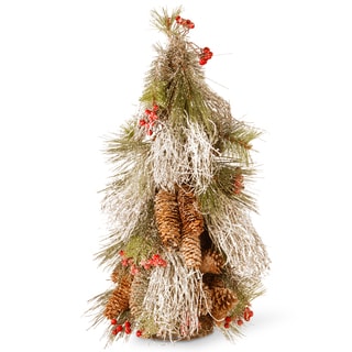 Handcrafted Evergreen/ White Bristle/ Pinecone 22-inch Christmas Tree