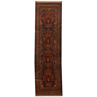 Herat Oriental Afghan Hand-knotted 1960s Semi-antique Tribal Balouchi Wool Runner (2'8 x 9'5)
