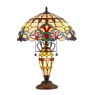Chloe Tiffany Style Victorian Design 2+1-light Dark Bronze Table Lamp