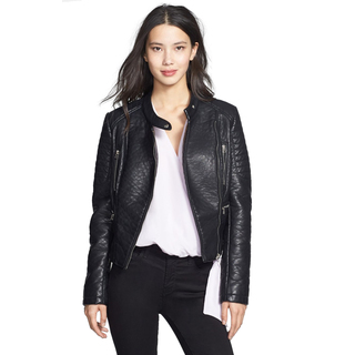Laundry By Design Black Faux-leather Turtle Jacket