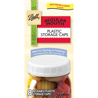 Ball 36010 Regular Mouth Plastic Storage Caps 8-count