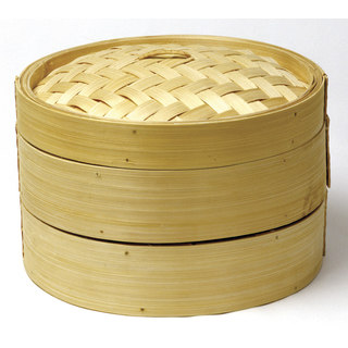 Norpro 1963 2 Tier Bamboo Steamer With Lid