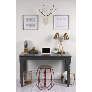 Turin Wood Writing Table and Computer Desk with Drawer and Farmhouse Legs