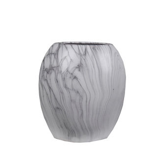Privilege Grey and White Marble 13.5-inches Vase
