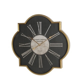 Privilege International Black/Gold Iron Wall Clock