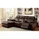 Furniture of America Faux Leather Reclining Sectional with Chaise - Thumbnail 0