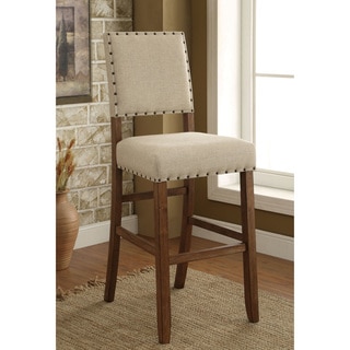Furniture of America Telara Contemporary Natural Bar Chair (Set of 2)