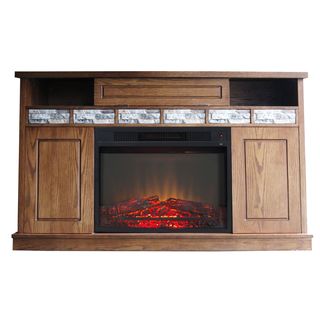 Bristol Oak/Veneer/Polystone Electric Fireplace