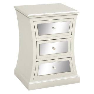 Urban Designs 3-drawer Concaved Mirrorred Wood Side Cabinet Nightstand