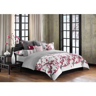 N Natori Cherry Blossom Multi Cotton Comforter Set