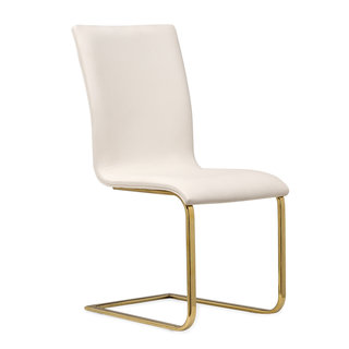 Maxim White Faux-leather/Steel/Wool Dining Chair