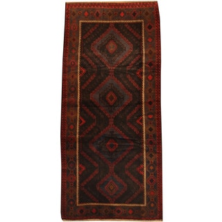 Herat Oriental Afghan Hand-knotted 1960s Semi-antique Tribal Balouchi Wool Rug (4'2 x 9')