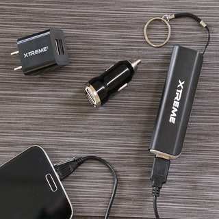 Xtreme All-in-1 2-port USB Car Travel Charger and Battery Power Bank Kit