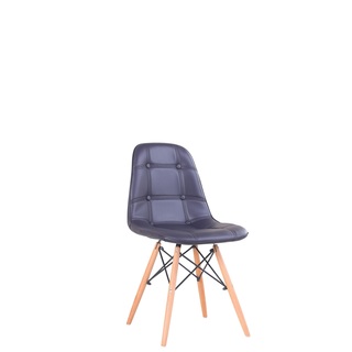 Design Guild Navy Patent Leather and Wood Chair