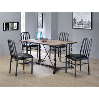 Jodie Black Metal and Polyurethane Cushioned Side Chairs (Set of 2)
